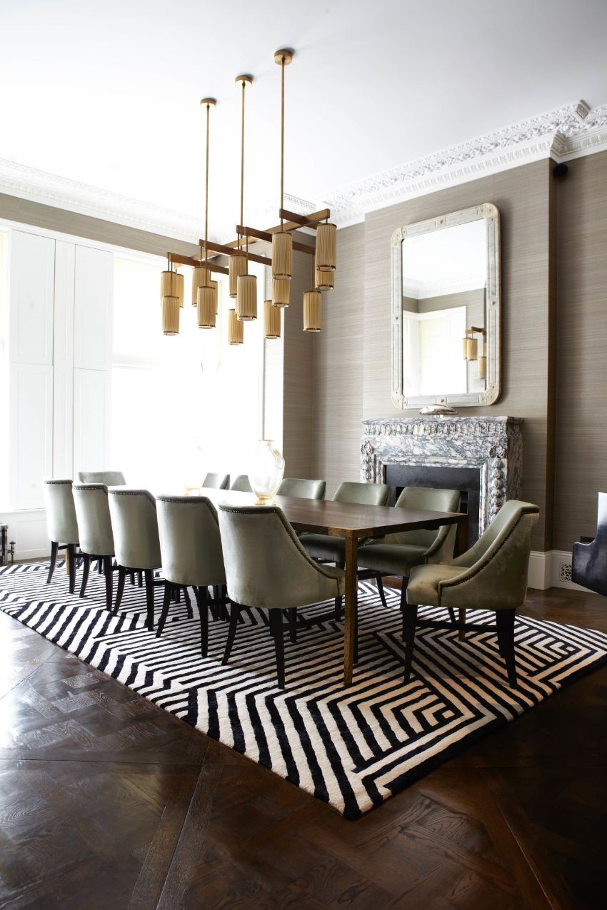 Opulent dining room with elegant decorations